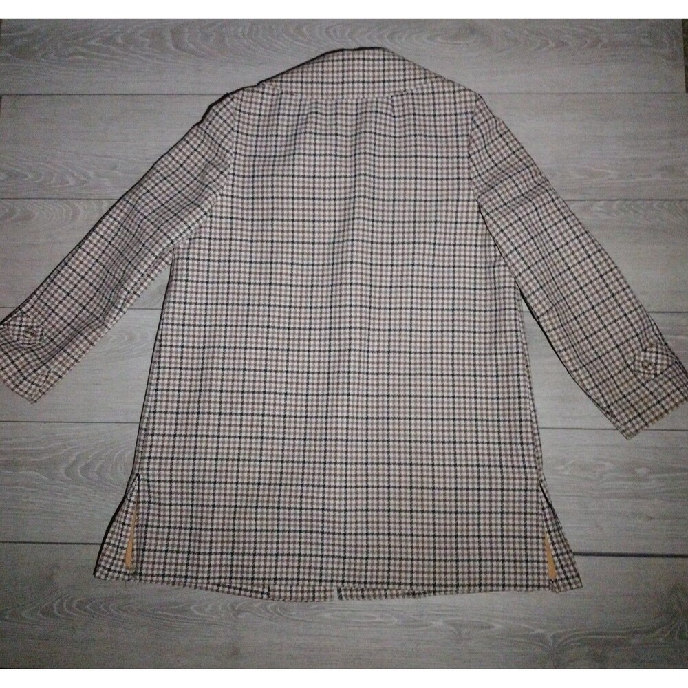 Vintage Susan Lynn Plaid Blazer - Brown Tweed Retro Jacket - Size M - Picture 11 of 12